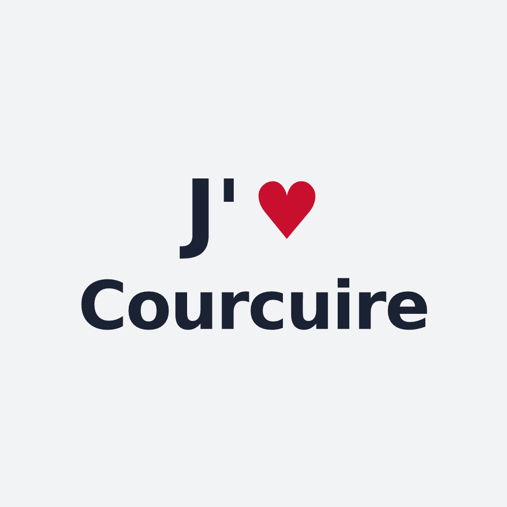 Poster personnalisé Courcuire — design « J'aime Courcuire » imprimé sur le poster