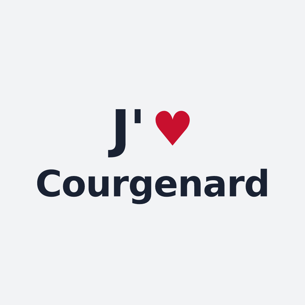 Poster personnalisé Courgenard — design J'aime Courgenard