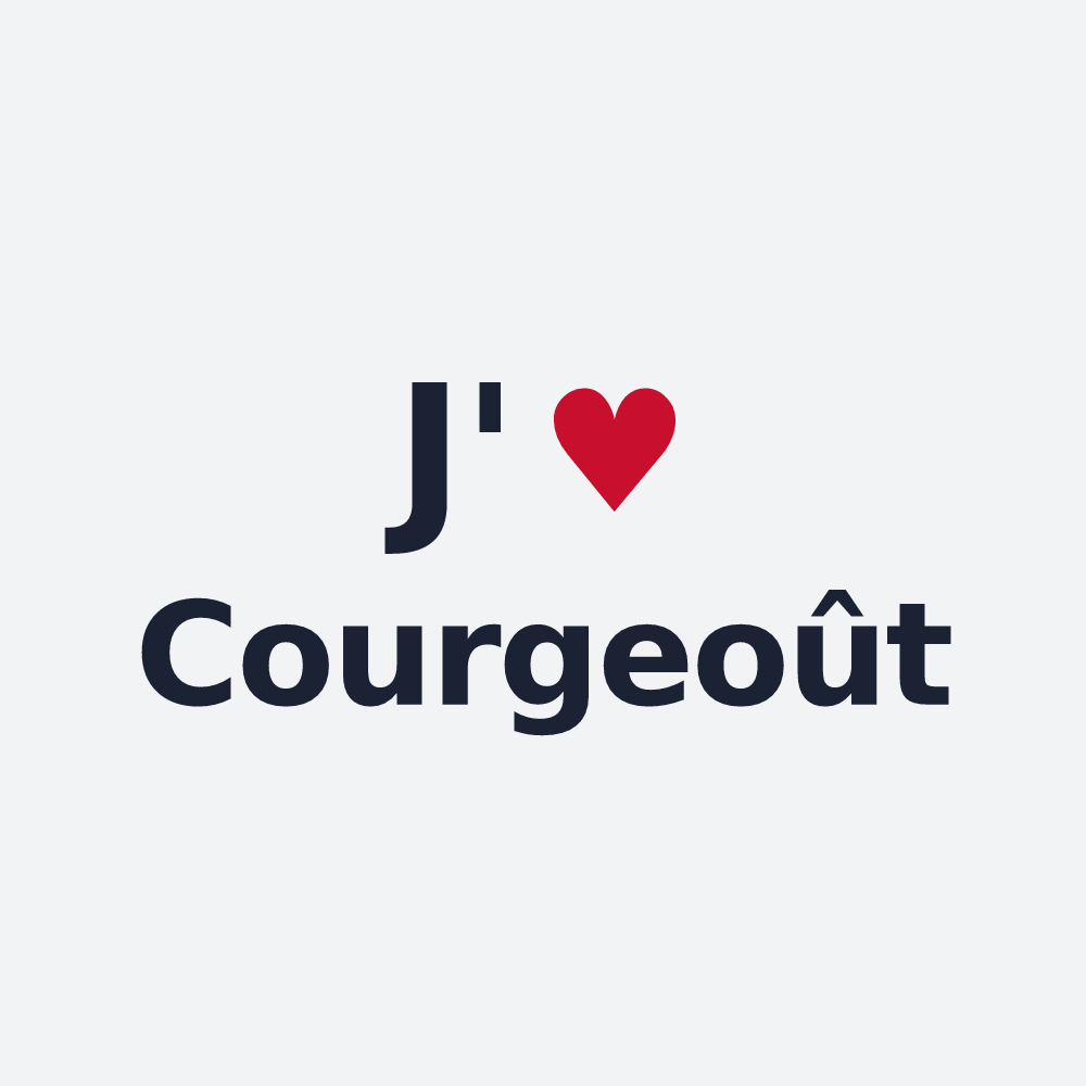 Poster personnalisé Courgeoût — design « J'aime Courgeoût » imprimé sur le poster