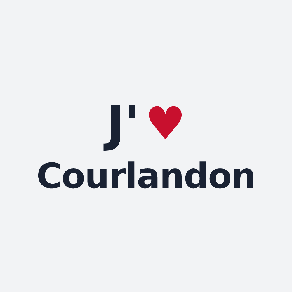 Poster personnalisé Courlandon — design « J'aime Courlandon » imprimé sur le poster