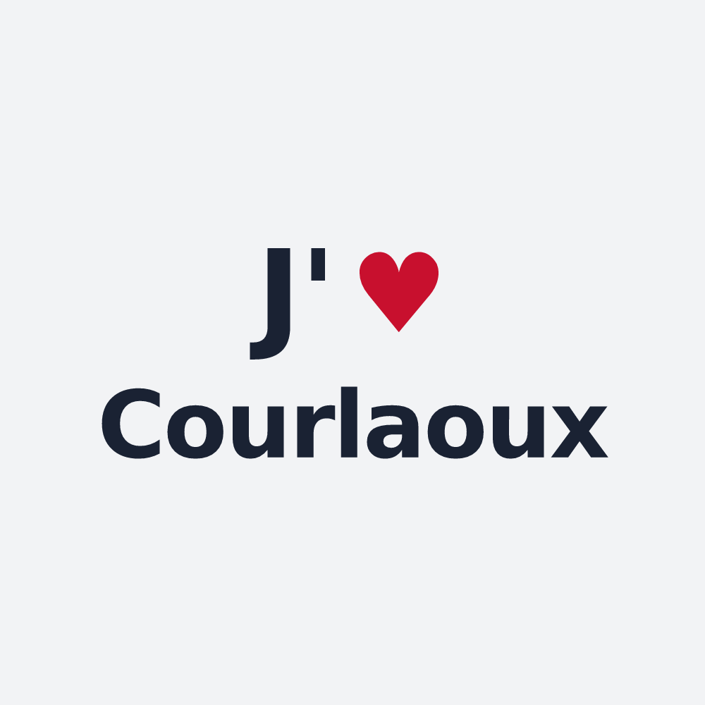 Poster personnalisé Courlaoux — design « J'aime Courlaoux » imprimé sur le poster