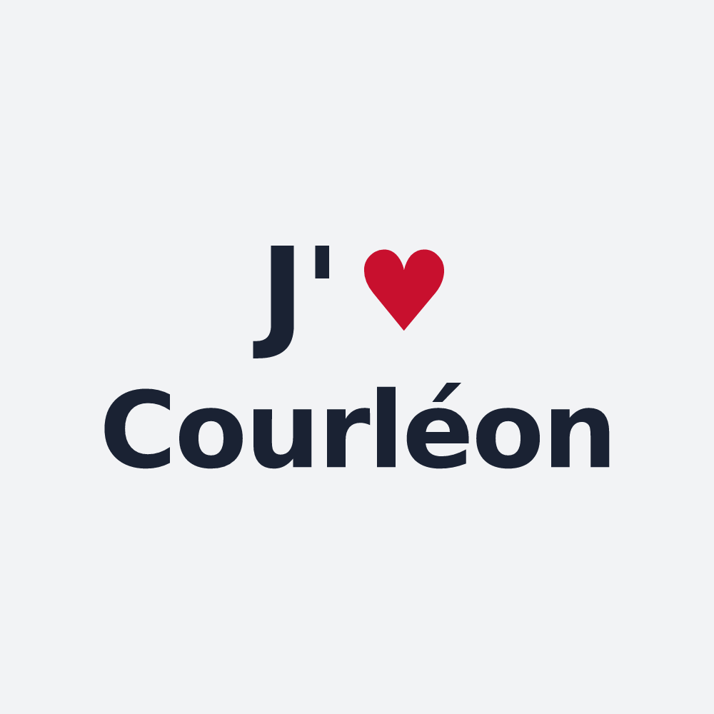 Poster personnalisé Courléon — design « J'aime Courléon » imprimé sur le poster