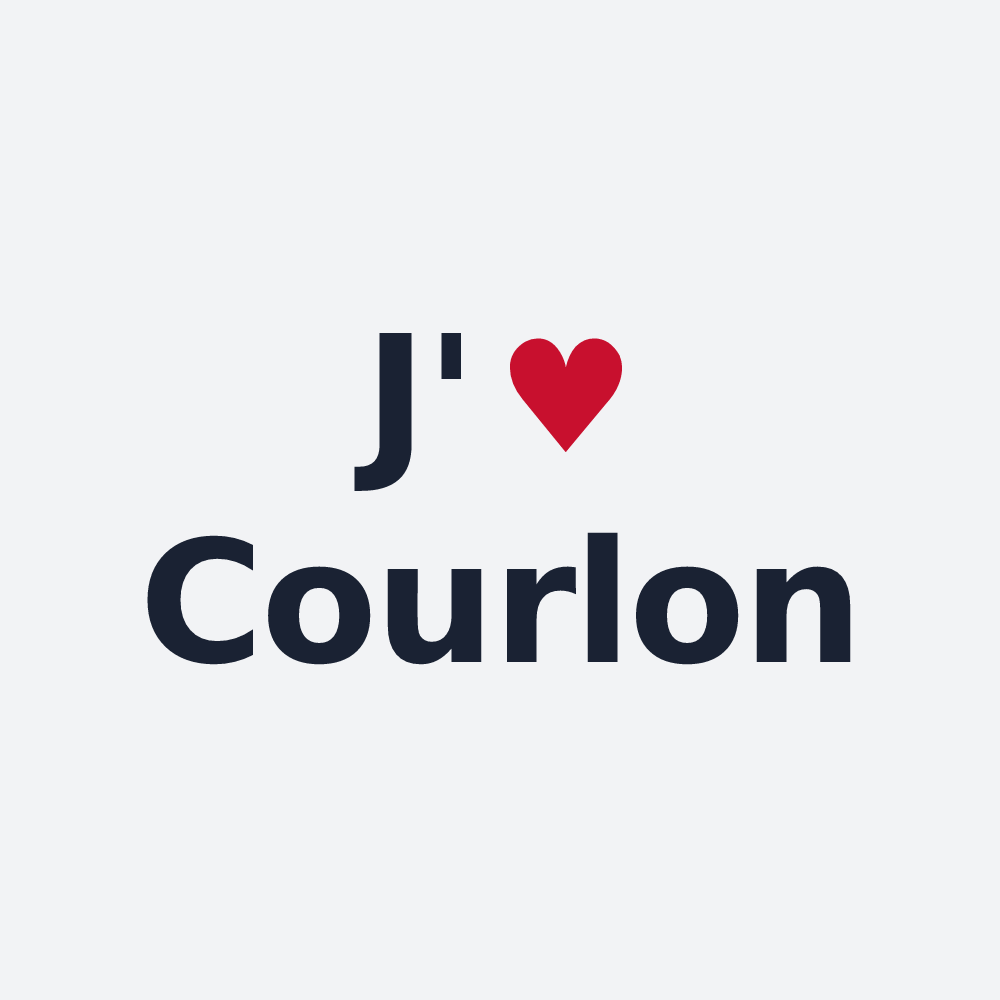 Poster personnalisé Courlon — design J'aime Courlon