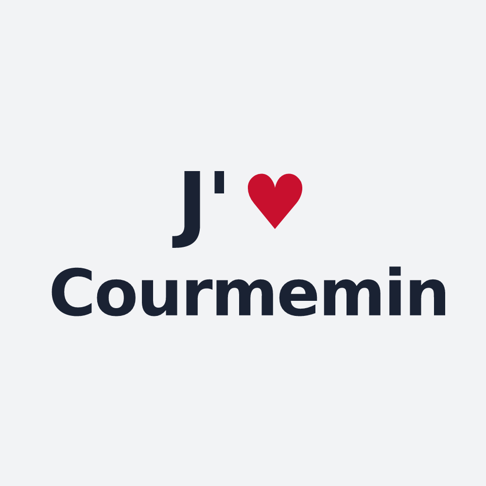 Poster personnalisé Courmemin — design J'aime Courmemin