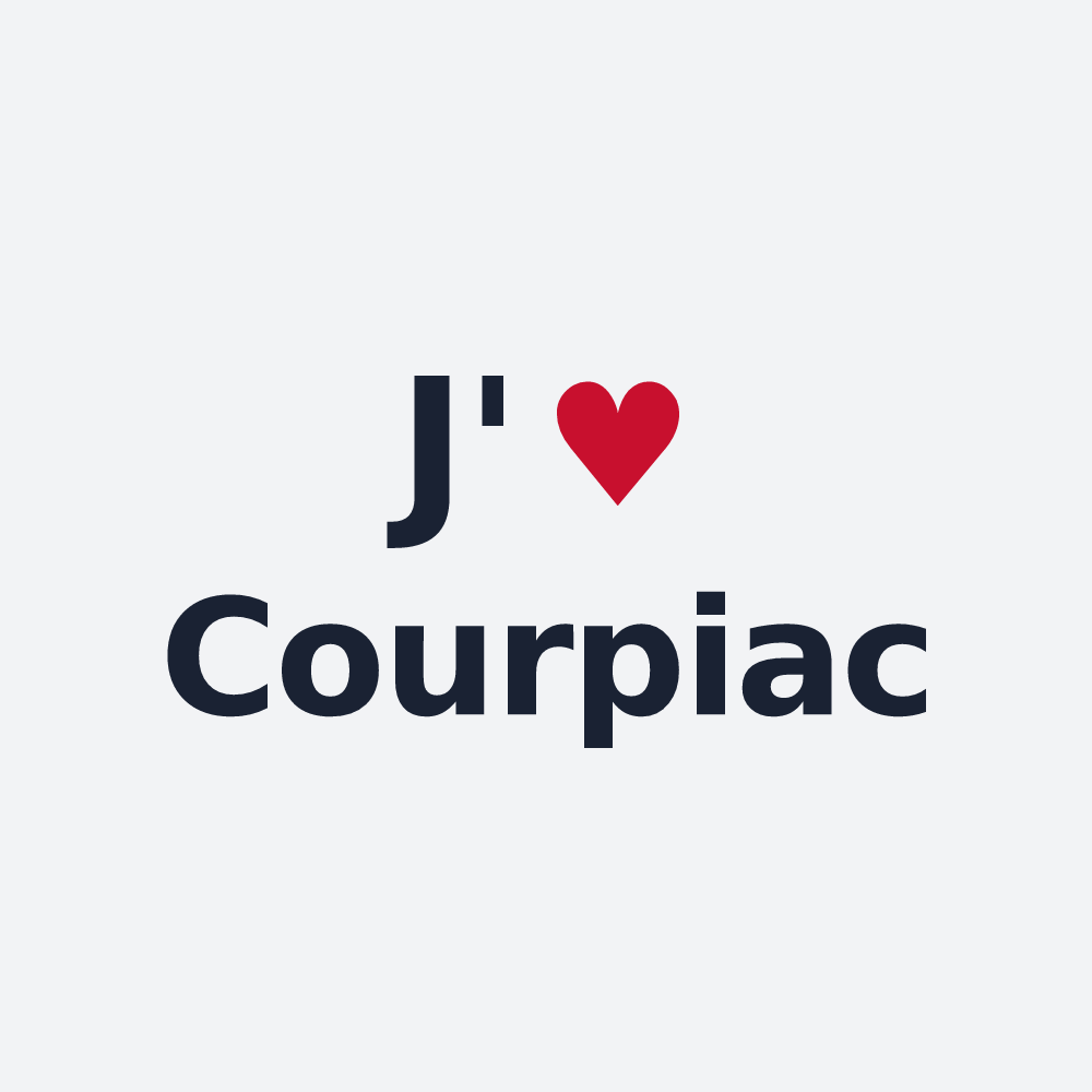 Poster personnalisé Courpiac — design J'aime Courpiac