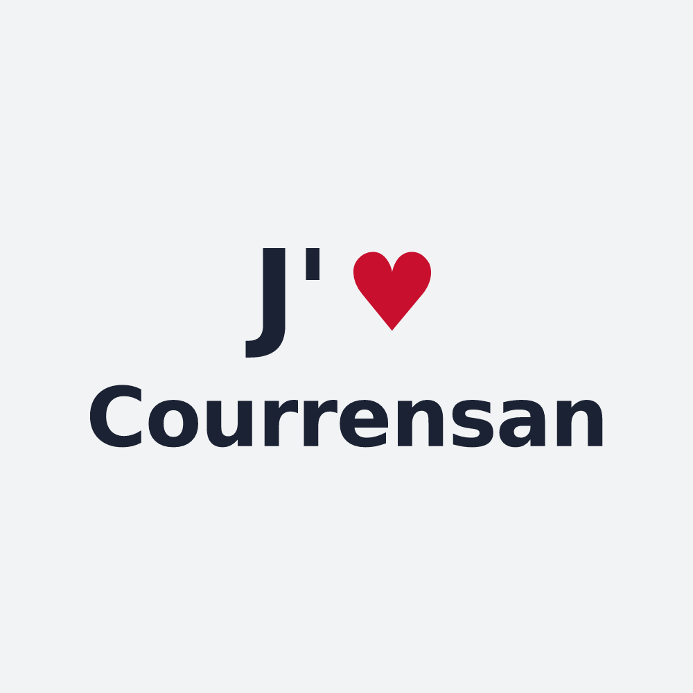 Poster personnalisé Courrensan — design « J'aime Courrensan » imprimé sur le poster