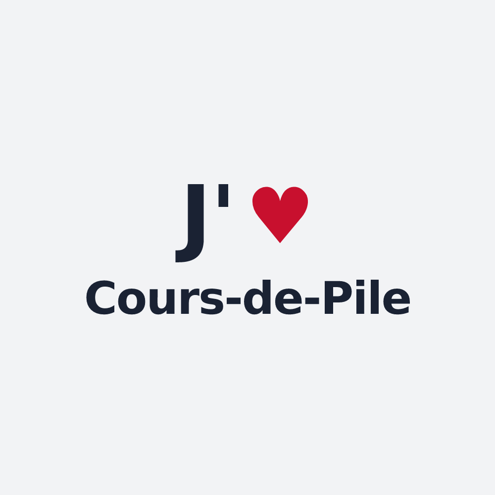 Poster personnalisé Cours-de-Pile — design J'aime Cours-de-Pile