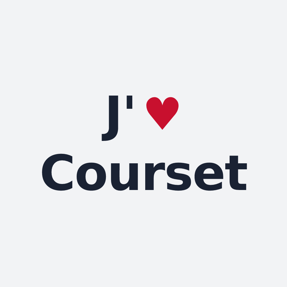 Poster personnalisé Courset — design J'aime Courset