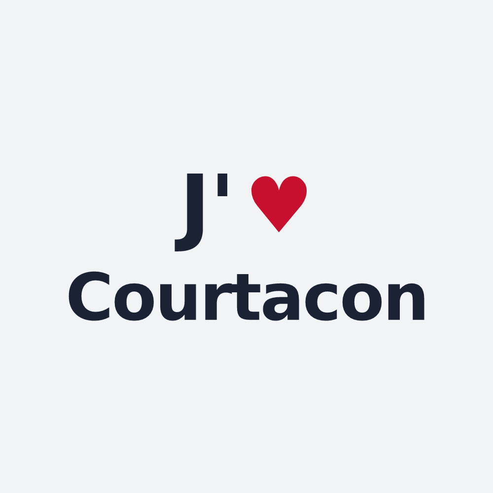 Poster personnalisé Courtacon — design « J'aime Courtacon » imprimé sur le poster