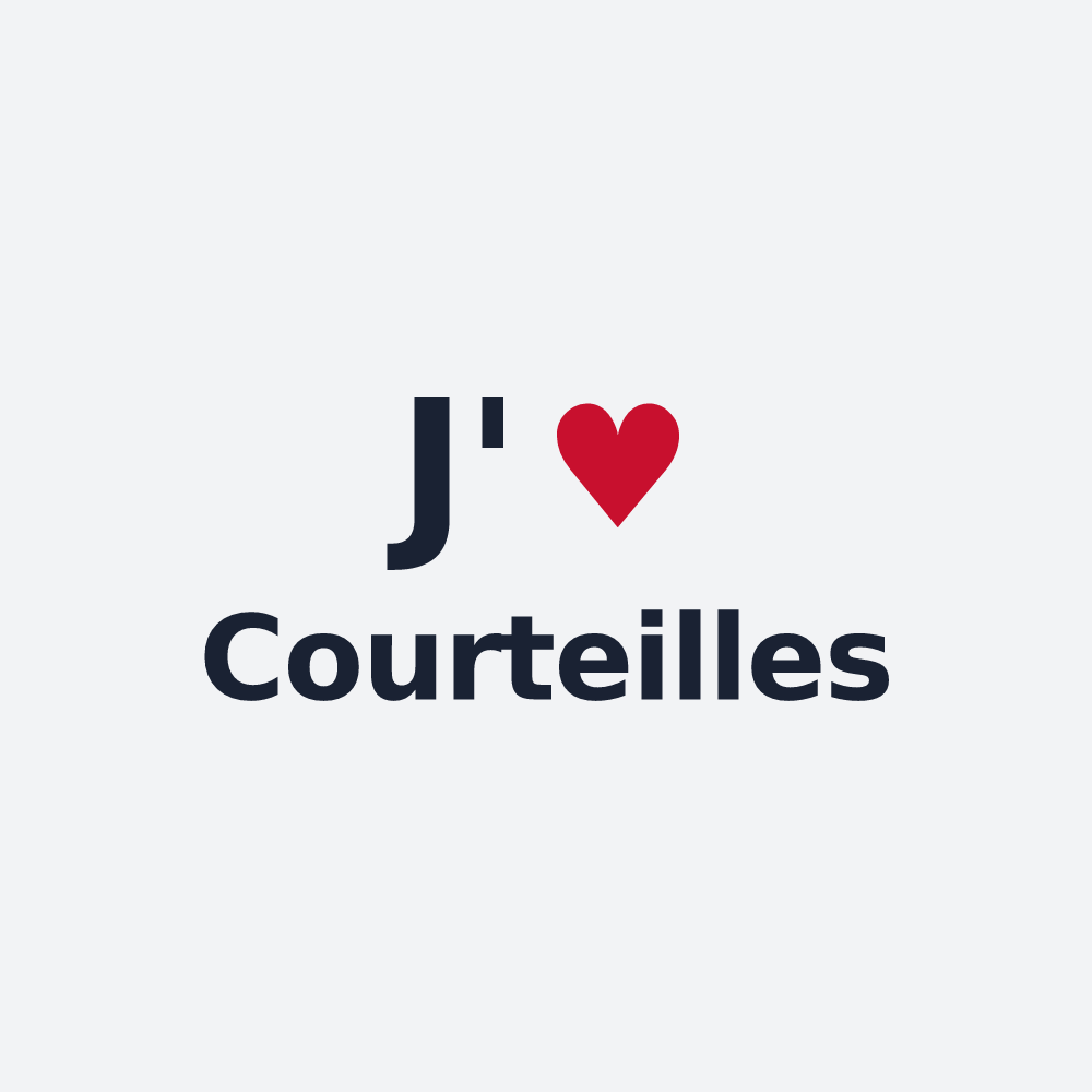Poster personnalisé Courteilles — design « J'aime Courteilles » imprimé sur le poster