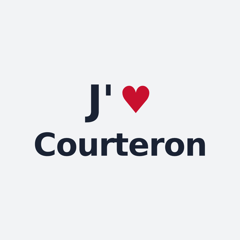 Poster personnalisé Courteron — design J'aime Courteron