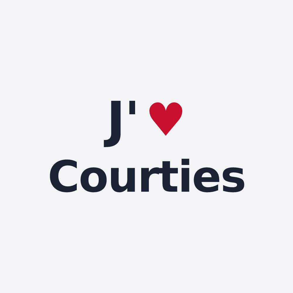 Poster personnalisé Courties — design « J'aime Courties » imprimé sur le poster