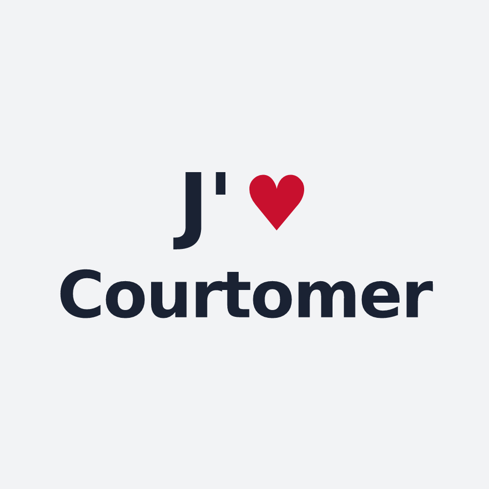 Poster personnalisé Courtomer — design J'aime Courtomer