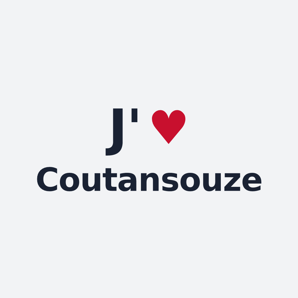 Poster personnalisé Coutansouze — design « J'aime Coutansouze » imprimé sur le poster