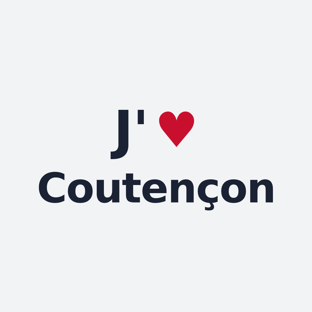 Poster personnalisé Coutençon — design « J'aime Coutençon » imprimé sur le poster