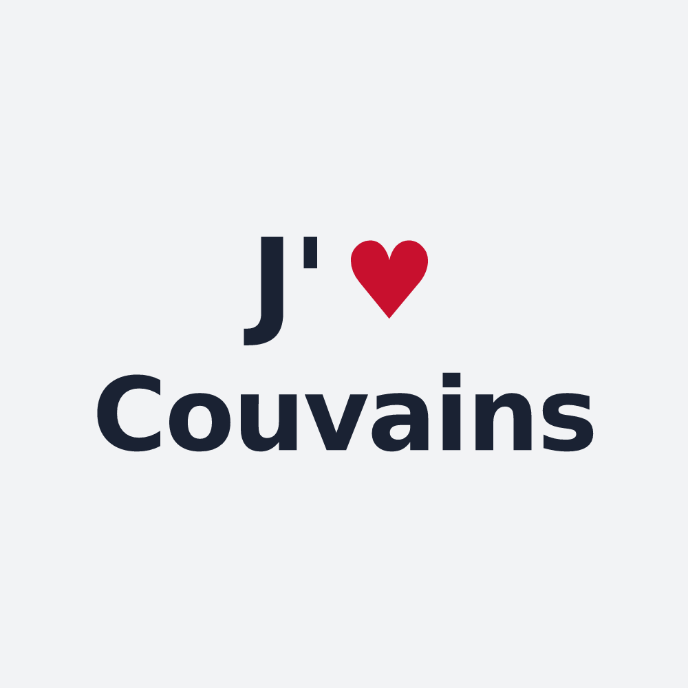 Poster personnalisé Couvains — design J'aime Couvains
