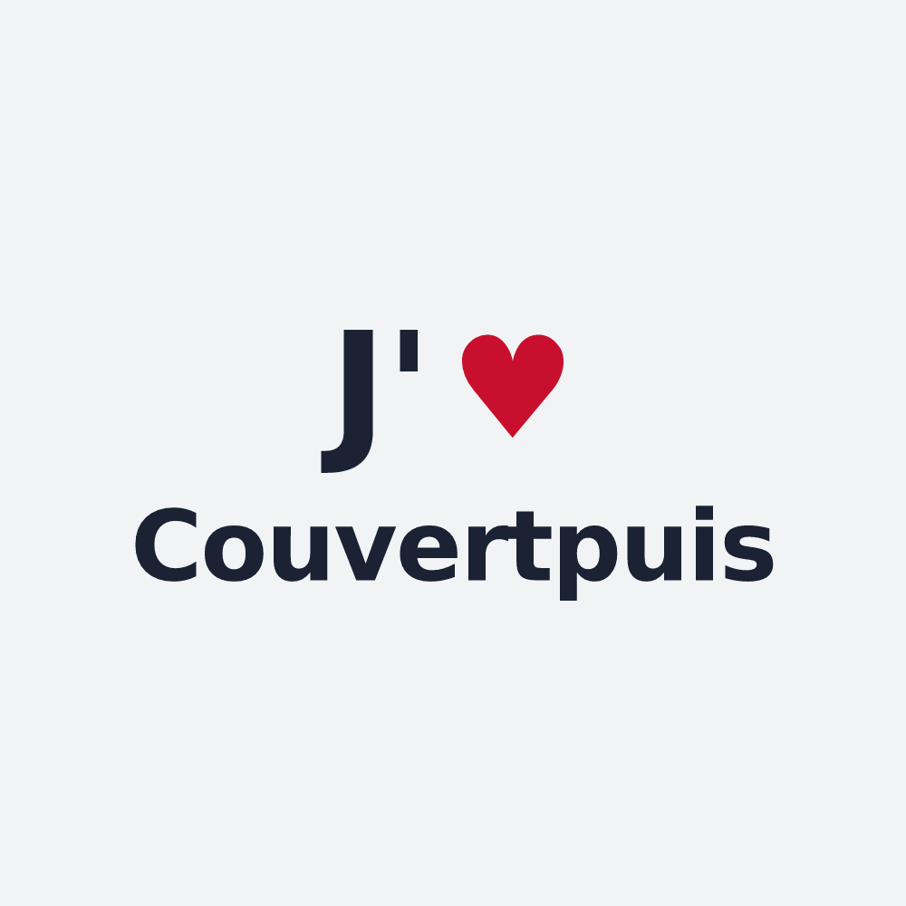 Poster personnalisé Couvertpuis — design « J'aime Couvertpuis » imprimé sur le poster