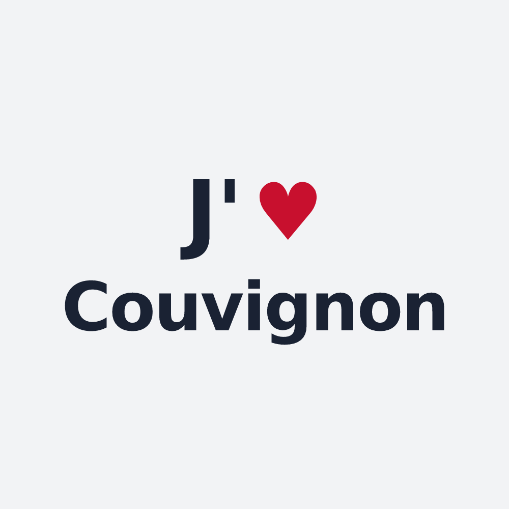 Poster personnalisé Couvignon — design « J'aime Couvignon » imprimé sur le poster