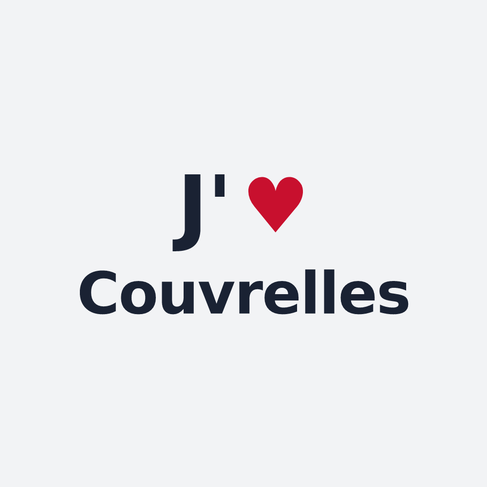 Poster personnalisé Couvrelles — design J'aime Couvrelles