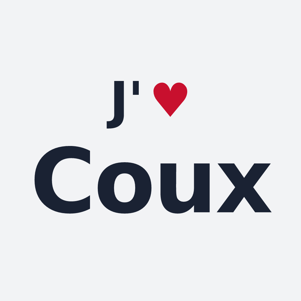 Poster personnalisé Coux — design J'aime Coux