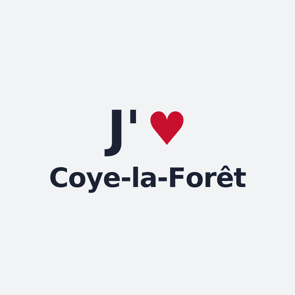 Poster personnalisé Coye-la-Forêt — design J'aime Coye-la-Forêt