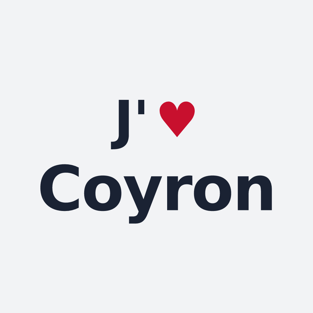 Poster personnalisé Coyron — design « J'aime Coyron » imprimé sur le poster