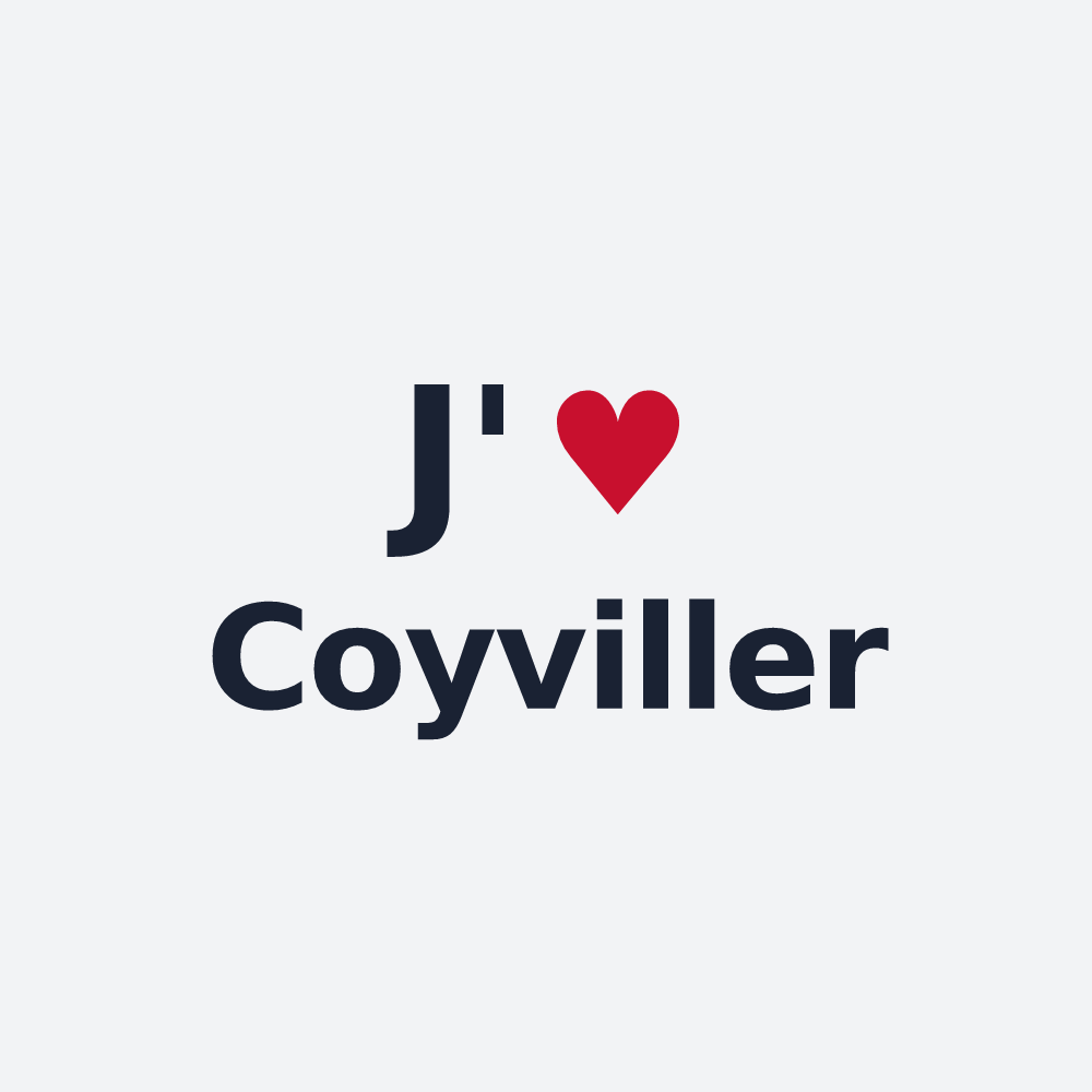 Poster personnalisé Coyviller — design J'aime Coyviller