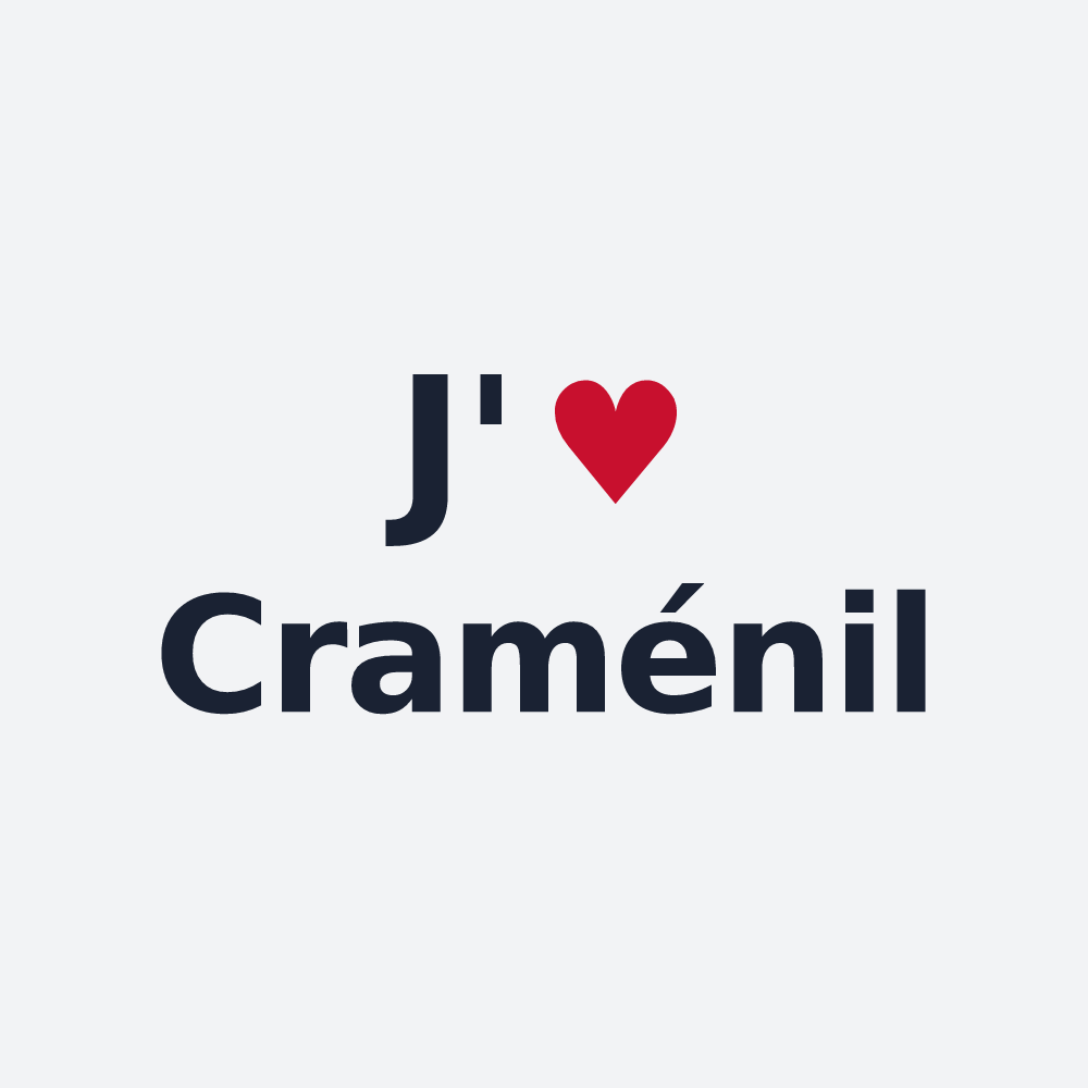 Poster personnalisé Craménil — design « J'aime Craménil » imprimé sur le poster