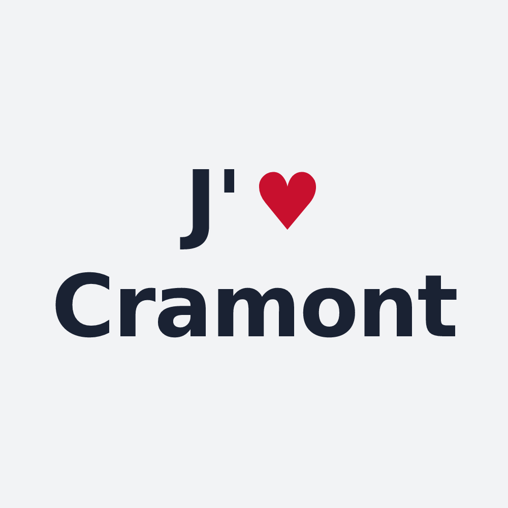 Poster personnalisé Cramont — design « J'aime Cramont » imprimé sur le poster