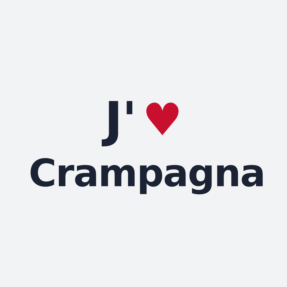 Poster personnalisé Crampagna — design J'aime Crampagna