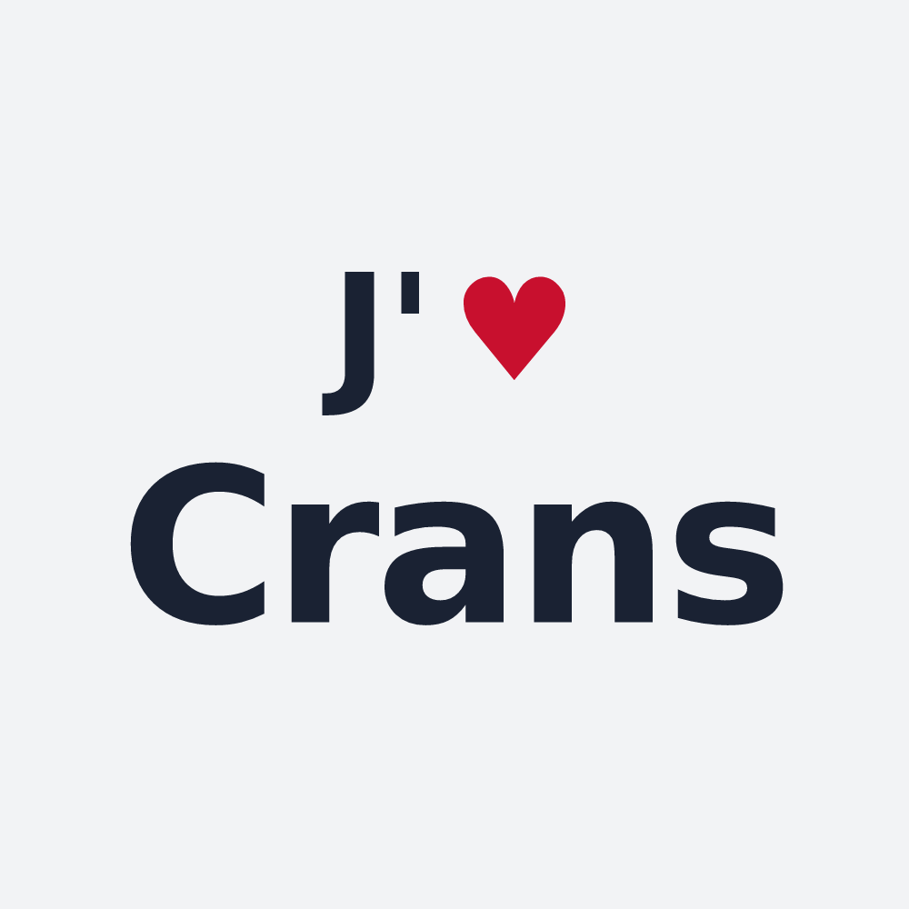Poster personnalisé Crans — design « J'aime Crans » imprimé sur le poster