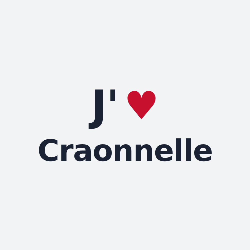 Poster personnalisé Craonnelle — design « J'aime Craonnelle » imprimé sur le poster