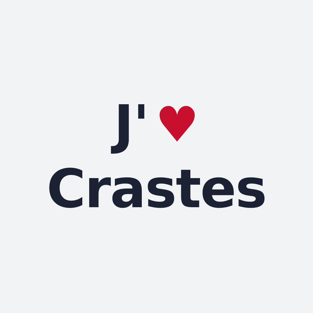 Poster personnalisé Crastes — design J'aime Crastes