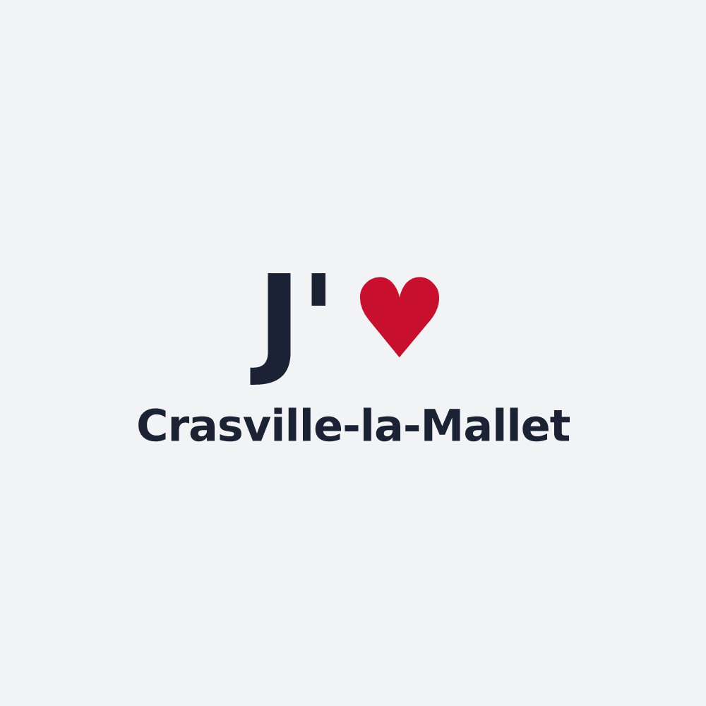 Poster personnalisé Crasville-la-Mallet — design « J'aime Crasville-la-Mallet » imprimé sur le poster