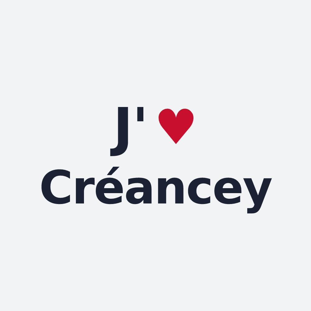 Poster personnalisé Créancey — design « J'aime Créancey » imprimé sur le poster