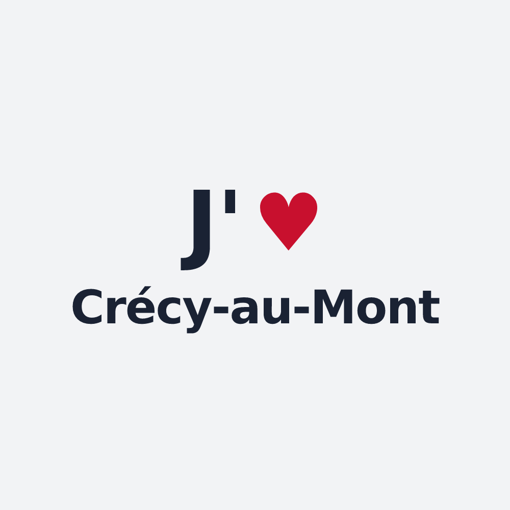 Poster personnalisé Crécy-au-Mont — design J'aime Crécy-au-Mont
