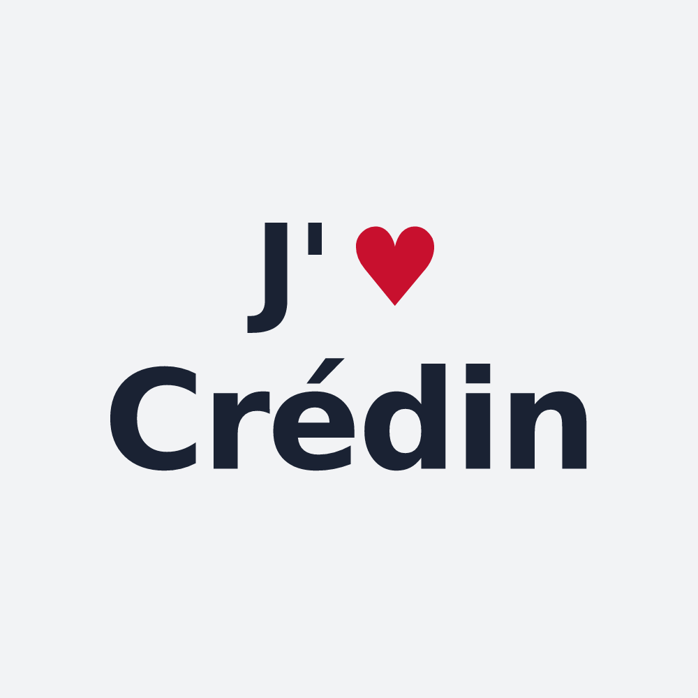 Poster personnalisé Crédin — design « J'aime Crédin » imprimé sur le poster