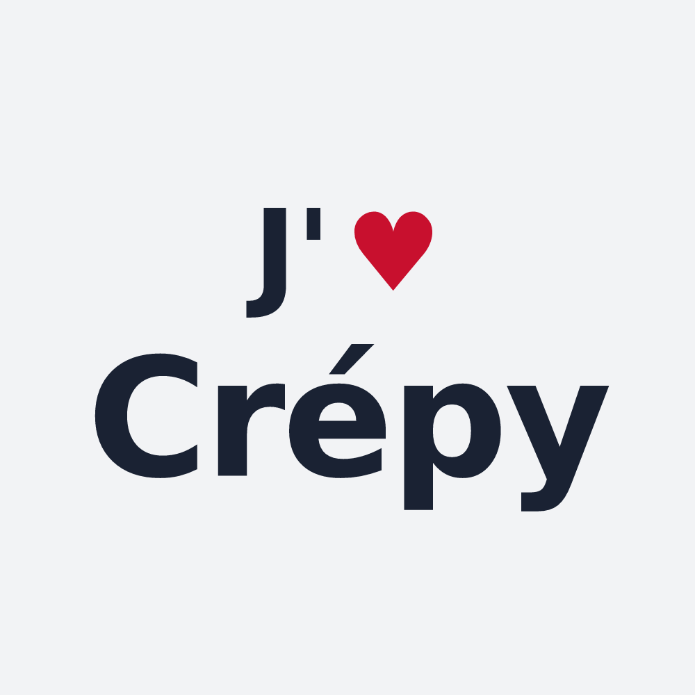 Poster personnalisé Crépy — design J'aime Crépy