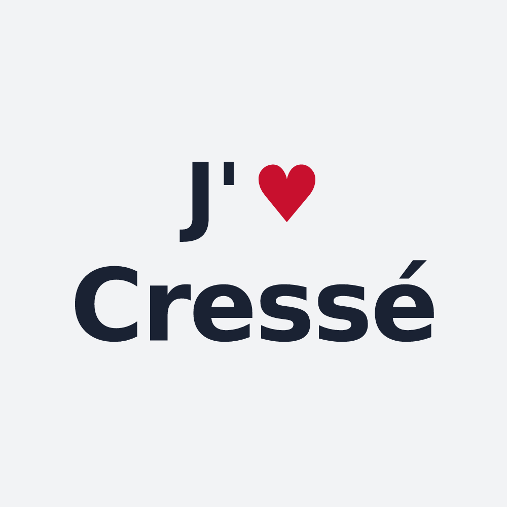 Poster personnalisé Cressé — design J'aime Cressé