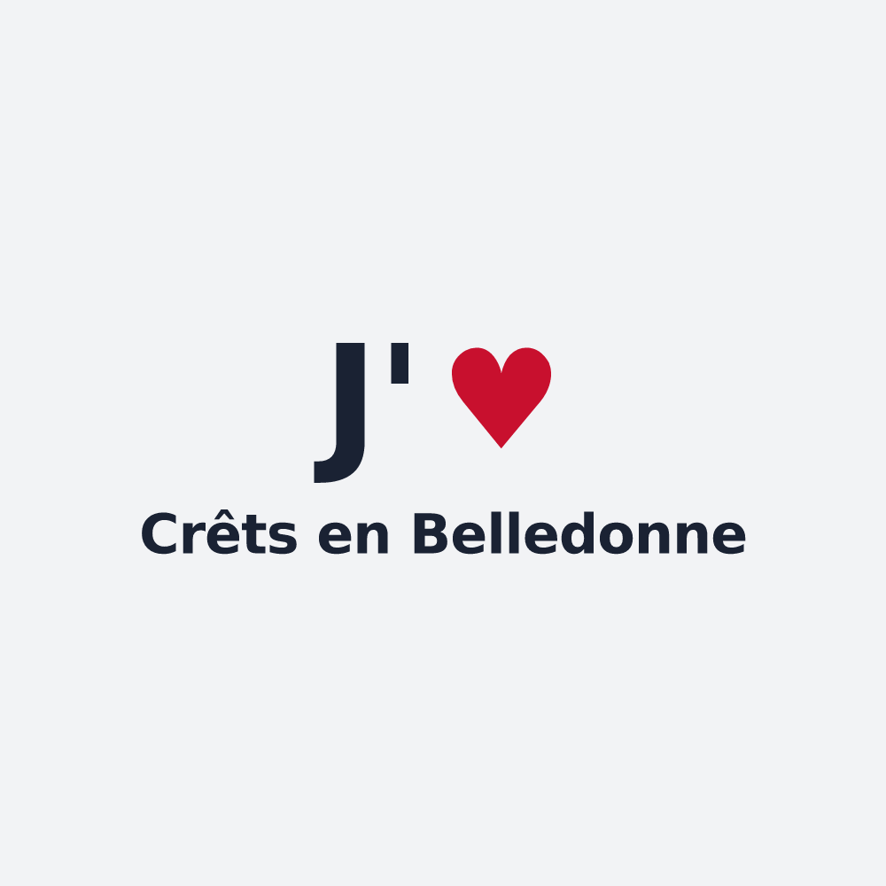 Poster personnalisé Crêts en Belledonne — design « J'aime Crêts en Belledonne » imprimé sur le poster