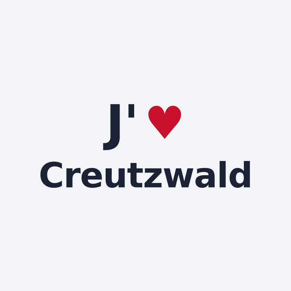 Poster personnalisé Creutzwald — design « J'aime Creutzwald » imprimé sur le poster