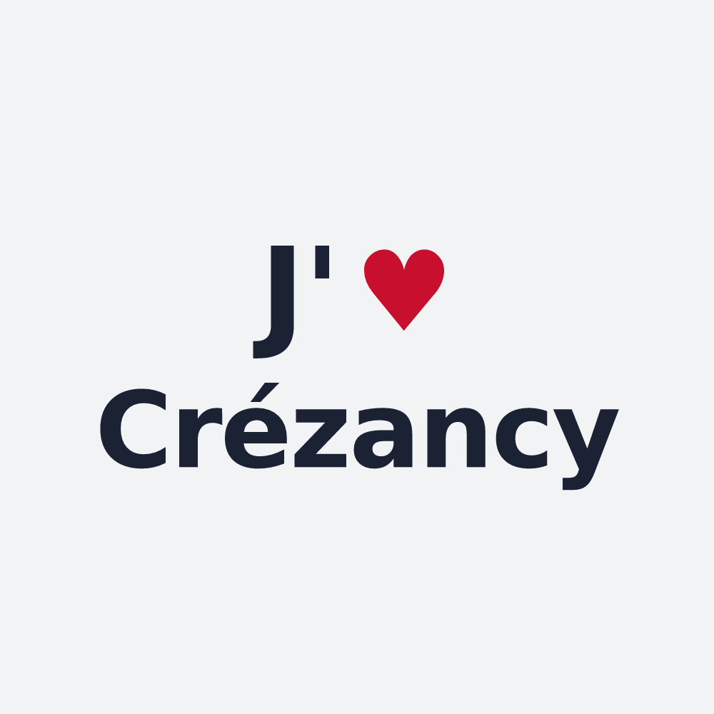 Poster personnalisé Crézancy — design « J'aime Crézancy » imprimé sur le poster