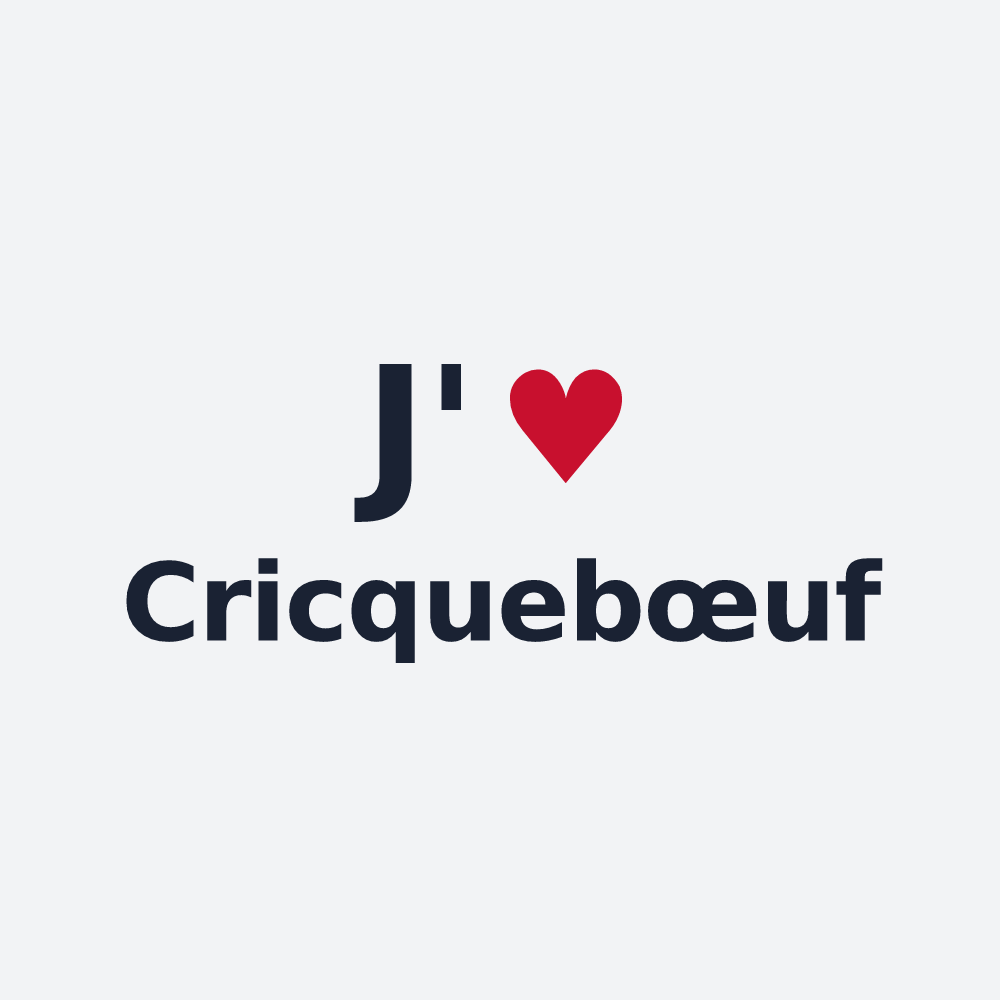 Poster personnalisé Cricquebœuf — design J'aime Cricquebœuf