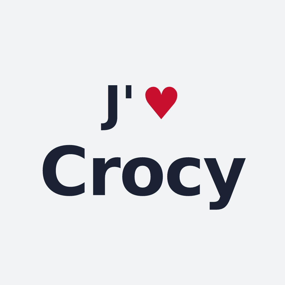 Poster personnalisé Crocy — design J'aime Crocy