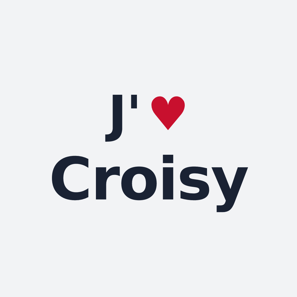 Poster personnalisé Croisy — design « J'aime Croisy » imprimé sur le poster