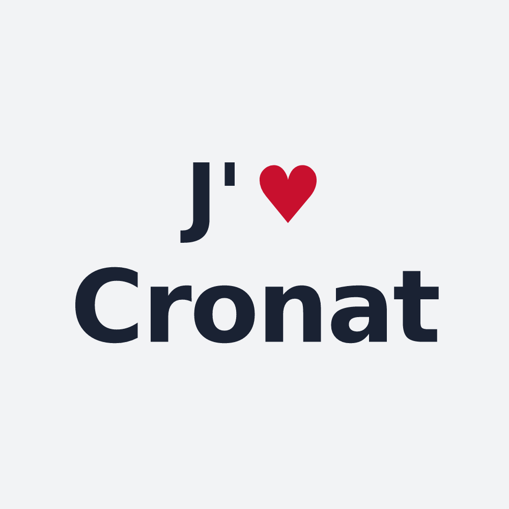 Poster personnalisé Cronat — design « J'aime Cronat » imprimé sur le poster