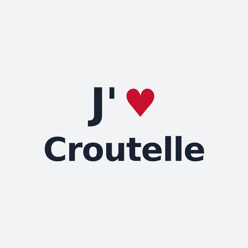 Poster personnalisé Croutelle — design « J'aime Croutelle » imprimé sur le poster