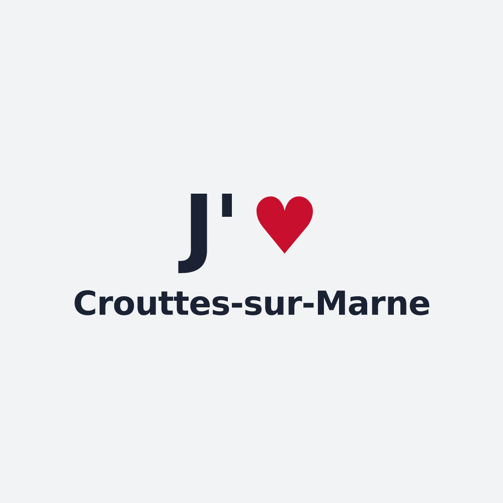 Poster personnalisé Crouttes-sur-Marne — design J'aime Crouttes-sur-Marne
