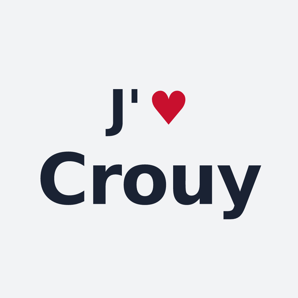 Poster personnalisé Crouy — design « J'aime Crouy » imprimé sur le poster