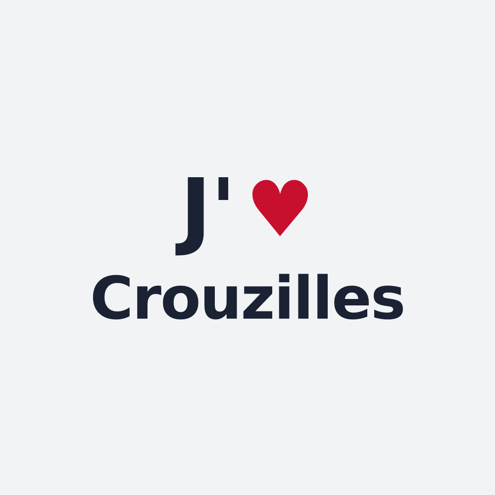 Poster personnalisé Crouzilles — design « J'aime Crouzilles » imprimé sur le poster
